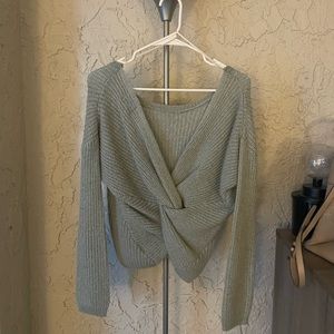 Sage Twist back sweater